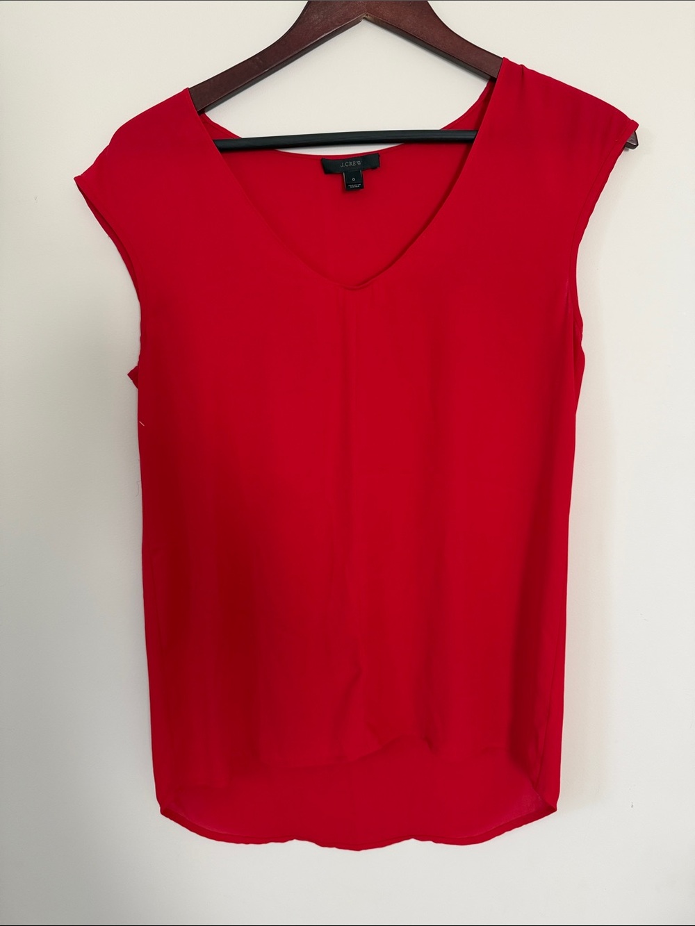 J. Crew Red V-Neck Sleeveless Camisole